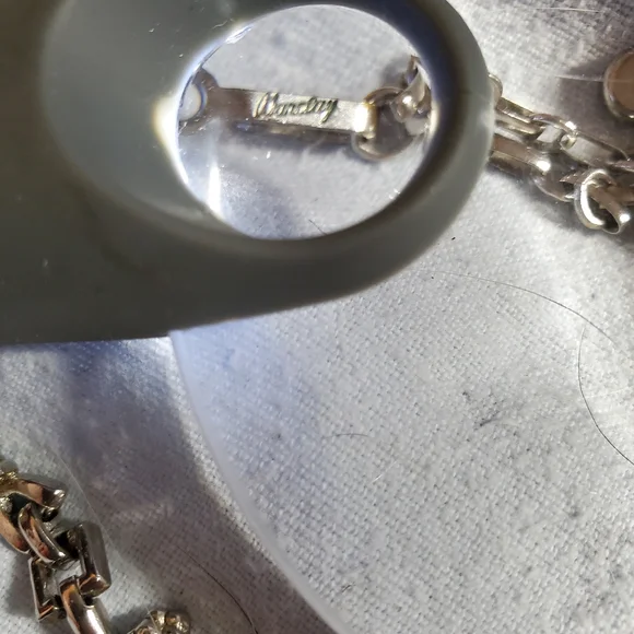 Vintage Barclay Signed Rhinestone Choker Necklace; purple and pink stones - Picture 6 of 7